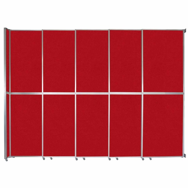 Operable Wall Sliding Room Divider 15'7" x 12'3" Red Fabric
